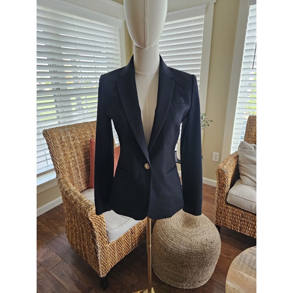 J. Crew Slim Schoolboy Wool Blend Blazer Women's Size 0 Classy Academia Preppy - Picture 1 of 12